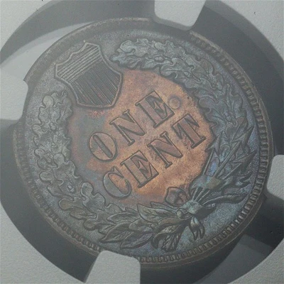 1893 Indian Head Cent NGC AU Details Cleaned - Blueberry Toning! - Image 1 of 4