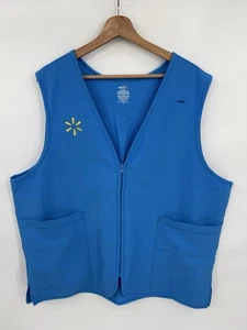 Walmart Employee Vest XL Blue Zip Up With Embroidered Spark Logo Pockets - Picture 1 of 6