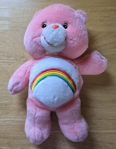 2002 Care Bears Pink Cheer Bear 13" Plush Stuffed Animal Rainbow Toy Vintage - Picture 1 of 8