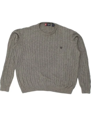 CHAPS Mens Crew Neck Jumper Sweater 2XL Grey Cotton GG01 - Image 1 of 3