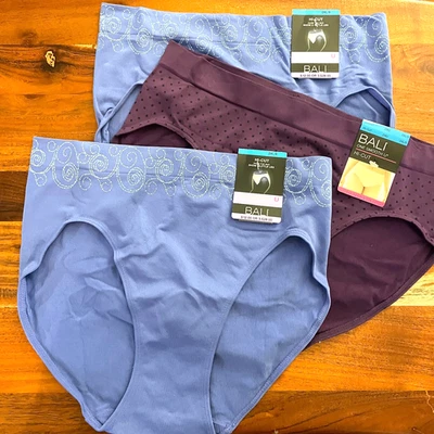 Paquete de 3 calzoncillos Bali One Smooth U corte alto azul y púrpura talla 9 nuevos con etiquetas 2362 Foto 1 de 4