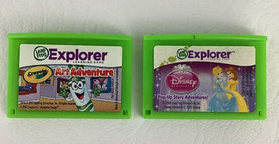 Leap Frog Explorer Game Cartridges Disney Princess Crayola Art Adventure Lot - Image 1 of 4