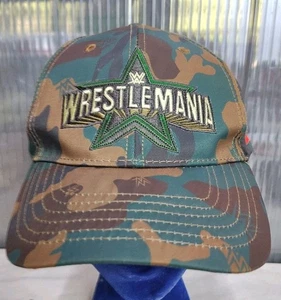 Official WWE Authentic WrestleMania 38 Camo SnapBack Hat Army Texas John Cena - Picture 1 of 11