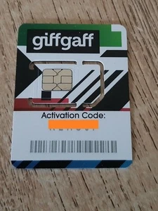 Giffgaff Mobile GPS SIM Card 3 in 1 Nano Micro Standard FREE £5 PAYG - Only 20p - Zdjęcie 1 z 4