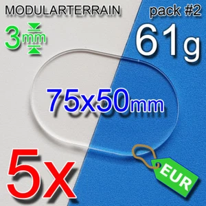 5x OVAL 50x75mm BASE 3mm CLEAR ACRYLIC 75x50mm CAVALRY MOTO IMPERIAL ASSAULT - Imagen 1 de 1