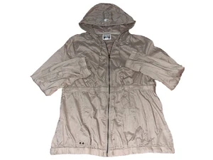 Womens Vintage Converse One Star Full Zip Hooded Light Jacket Size XL Beige - Picture 1 of 6