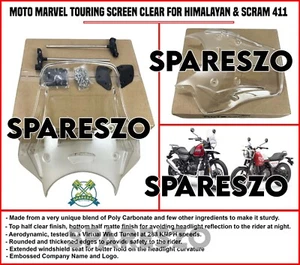 MOTO MARVELS "TOURING CLEAR SCREEN" FIT FOR ROYAL ENFIELD HIMALAYAN & SCRAM 411 - Picture 1 of 15