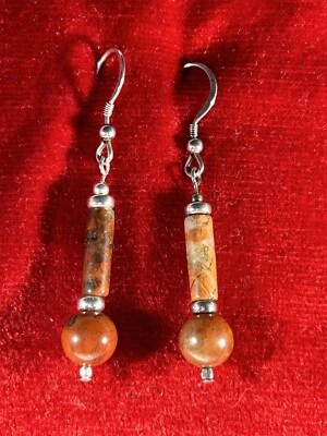 Sterling silver And Poppy Jasper Earrings - Image 1 of 3