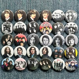 BEATLES 60s 70s Music 2.25" Pinback Buttons Classic Rock Lennon McCartney 30 Pin - Picture 1 of 4