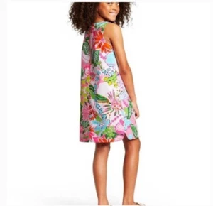 Lilly Pulitzer Target Girls L 10/12 dress blue pink orange green flower 20th Ann - Picture 1 of 4