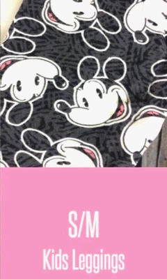 NUEVO CON ETIQUETAS LuLaRoe Disney Niños S/M De Colección MICKEY MOUSE Gris Carbón LEGGINGS *Raro* Foto 1 de 3