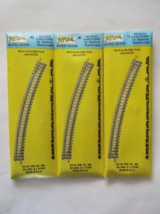 Vint. Lot Of 3 ATLAS #833 Nickel Silver HO Scale 6 Pc.18" RADIUS Track Sections - Picture 1 of 5