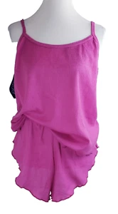 VTG Nancy King Lingerie Women 2 Piece Pajama Cami Top & Shorts Set Purple PJ S - Picture 1 of 10