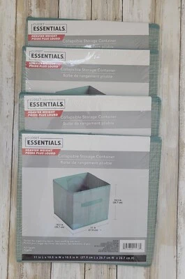 4 Closet Essentials Collapsible Cube Storage Container 10.5”x10.5”x11” Beach - Image 1 of 3