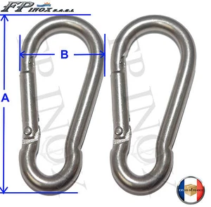 Mousqueton 8mm ( Lot de 2 ) inox 316 - A4 - Imagen 1 de 1