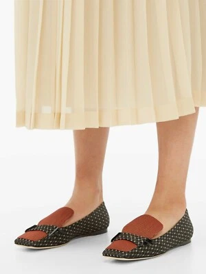 NUEVOS MOCASINES FENDI FREEDOM JACQUARD PUNTA CUADRADA ZAPATOS PLANOS UK5.5 38.5 38 RRP£595 Foto 1 de 4