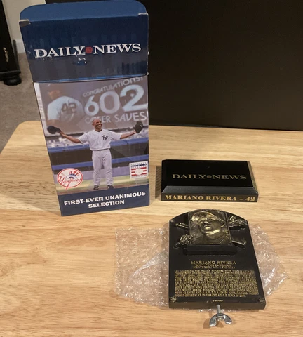 NY Yankees Mariano Rivera SGA HOF Replica Plaque Daily News 8-17-2019 LE #’d NIB Cover