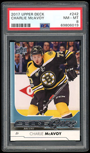 2017/18 UD Young Guns Charlie McAvoy #242 PSA 8 NM - MT! 💥