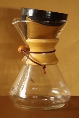 Jarra con cuello de café Chemex vintage 8 tazas y filtro Krups suizo dorado Foto 1 de 4