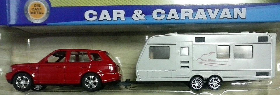 MANKOL 1:48 DIE CAST CAR & CARAVAN AUTO E ROULOTTE CON RETROCARICA ART MK1021 - Immagine 1 di 1