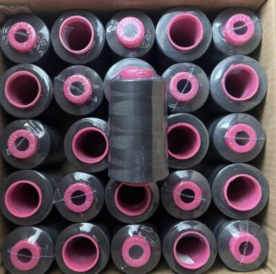 50 Big Spools DARK GRAY Charcoal Serger Overlocker Quilting Sewing Thread T27 - Image 1 of 4