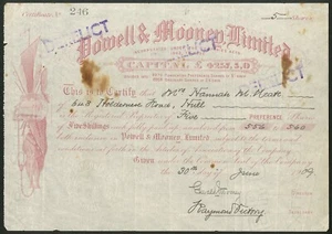 Ireland, Powell & Mooney Ltd., preference shares, 5 shillings, 19[09] - Picture 1 of 1