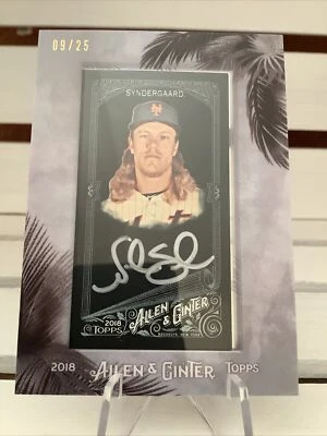 2018 Allen & Ginter Silver Ink Auto MA-NY ** NOAH SYNDERGAARD ** New York 09/25 - Image 1 of 2