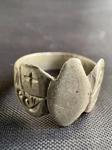 Old Tribal Silver Ring Old Vintage Handmade Berber Amazigh Silver Ring Size 8 US - Picture 1 of 9