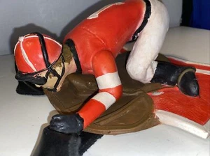 Vintage Pferd Jockey Figur Gummi Riemen am Pferd Jockey selten! - Bild 1 von 20