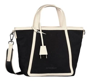 Bolso de mano TOM TAILOR Suzi Zip Shopper S negro beige nuevo - Imagen 1 de 3