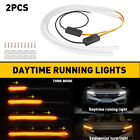 AUXITO Flexible Amber Turn Signal White Car DRL Daytime Running LED Strip Lights