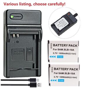 Battery or Charger for Samsung SLB-10A WB1100F WB2100 WB1000 WB600 WB650 Camera