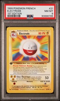 PSA 8 1st Edition Electrode 21/102 (Base Set) Rare FRENCH Pokemon Card - Image 1 of 2