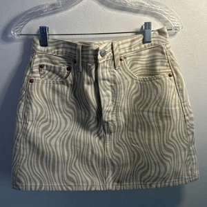 Seltener Levi's Premium Rock weiß gewellt l Rib Cage, Minirock Jeansgröße 27 - Bild 1 von 9