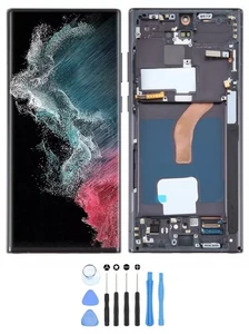 Samsung Galaxy S22 Ultra SM-S908 OLED LCD schermo display digitalizzatore + cornice (nero) - Foto 1 di 1
