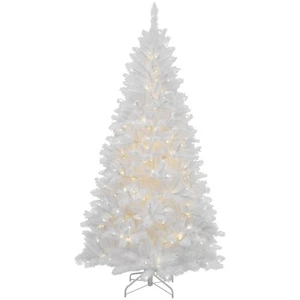 Northlight 7.5" x 55" White Alaskan Pine Artificial Christmas Tree Clear Lights - Picture 1 of 4