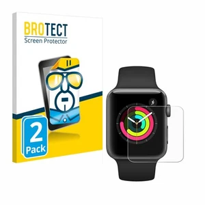 2x Display Schutz Folie für Apple Watch Series 3 (42 mm) Zubehör Transparent - Zdjęcie 1 z 6