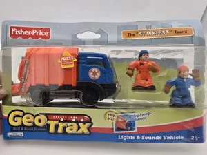 Fisher-Price GEOTRAX Zug Müllwagen Fahrzeug STINKIEST TEAM Müllcontainer Hugh Vern - Bild 1 von 3