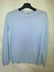 Marks & Spencer Ladies Jumper 100% Cotton Natural or Blue Size 10, 20 and 22 - Picture 1 of 6