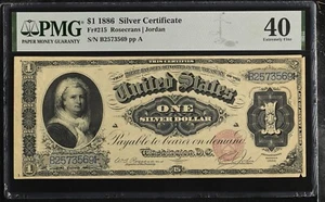 $1 1886 PMG 40 Silver Certificate Fr. 215 - Extremely Fine - Picture 1 of 2