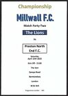 Millwall V Preston North End 15.04.23 Championship Match Programme