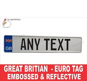 BMW GREAT BRITAIN  Euro, European License Plate. Embossed - ANY TEXT, EURO TAG