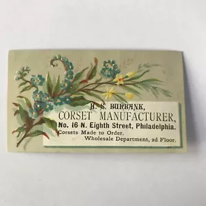 Antico Biglietto da Visita ��HS Burbank Corsetti Filadelfia - Foto 1 di 1
