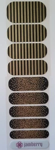 Jamberry Nail Wraps Custom Mixed Mani Half Sheet ~ Black & Gold Starry Night - Picture 1 of 1