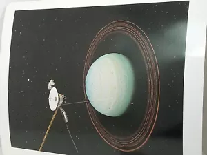 NASA Jet Propulsion Lab Voyager Mission Painting Voyager 2 Encounters Uranus JPL - Picture 1 of 8