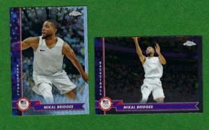 2024 Topps Chrome US Olympics Mikal Bridges Refractor 2 Card Lot #20 #180 - Picture 1 of 1