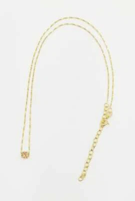 COLLANA DORATA CON ZIRCONE CHAMPAGNE 4 MM E CATENINA A 45 CM IN ARGENTO 925  - Immagine 1 di 2