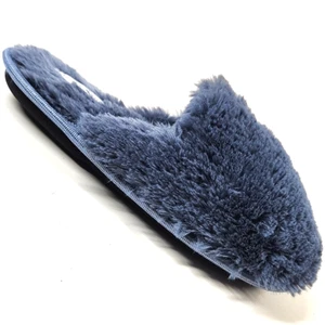 Laura Ashley All Over Plush Memory Foam Slippers Womens L 8-9 Blue Slide New - Picture 1 of 7