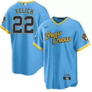 Official Christian Yelich Milwaukee Brewers City Connect Jersey Large Reg.$160 - Picture 1 of 4