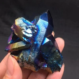 Racimo de cristal lemuriano aura arco iris titanio muestra decoración curativa 1 pieza - Imagen 1 de 9